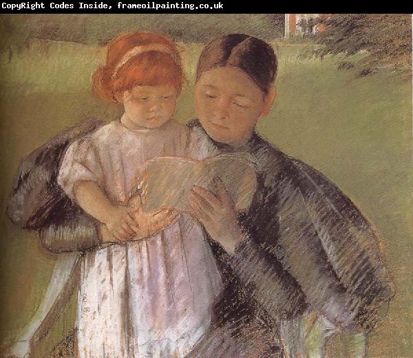 Mary Cassatt Betweenmaid reading for little girl